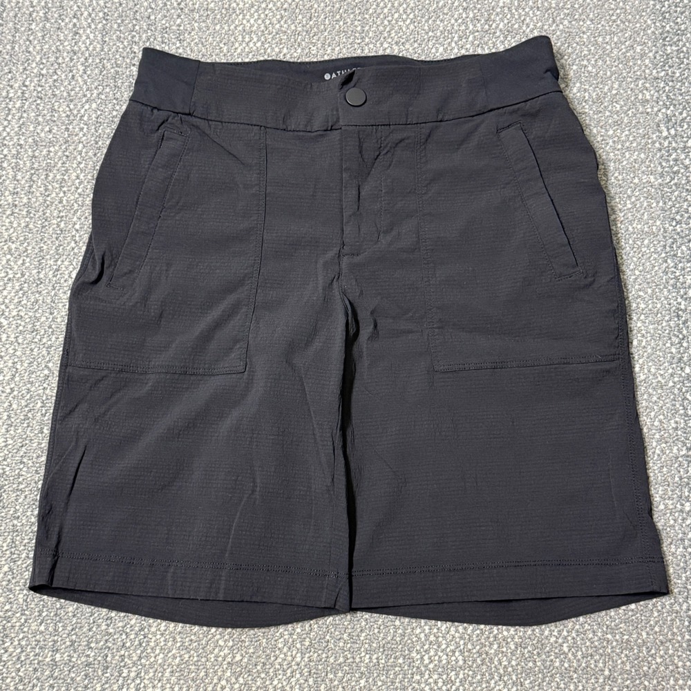 Athleta Trekkie Bermuda 2.0 Shorts Black Ripstop Women's Size 2‎ Stretch Outdoor